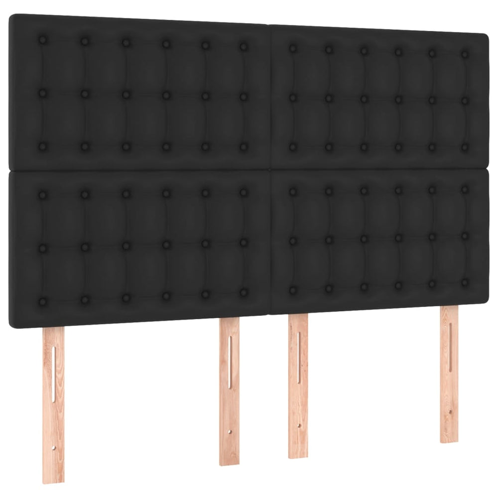 vidaXL Tête de lit Noir 144x5x118/128 cm Similicuir
