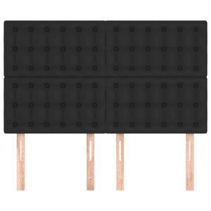 Kopfteil Schwarz 144x5x118/128 cm Kunstleder