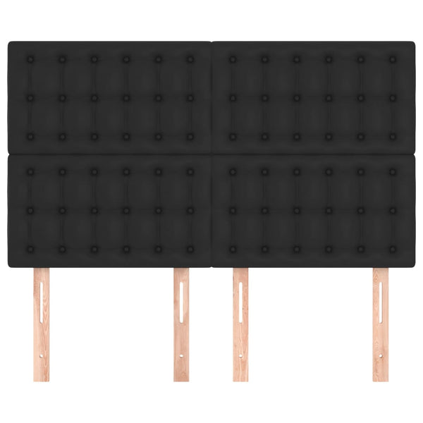 Kopfteil Schwarz 144x5x118/128 cm Kunstleder