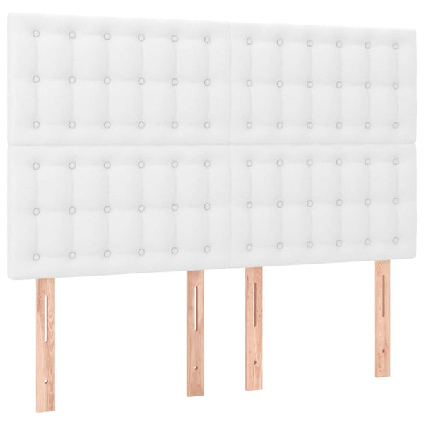 Kopfteil Weiß 144x5x118/128 cm Kunstleder