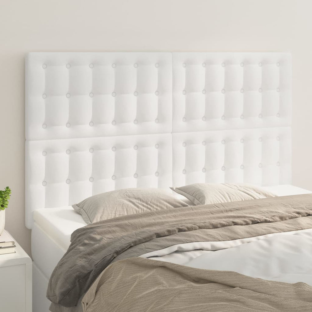 vidaXL Tête de lit Blanc 144x5x118/128 cm Similicuir