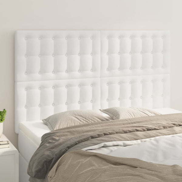 Kopfteil Weiß 144x5x118/128 cm Kunstleder