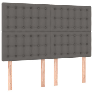Kopfteil Grau 144x5x118/128 cm Kunstleder