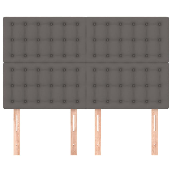 Kopfteil Grau 144x5x118/128 cm Kunstleder