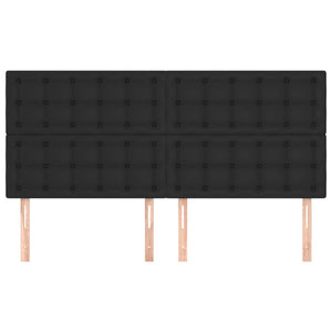 Kopfteil Schwarz 160x5x118/128 cm Kunstleder