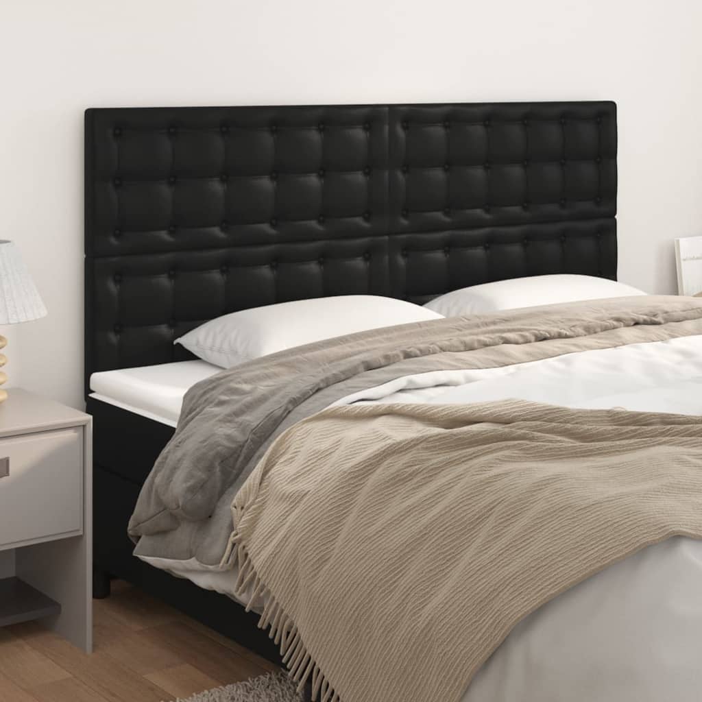 Kopfteil Schwarz 160x5x118/128 cm Kunstleder