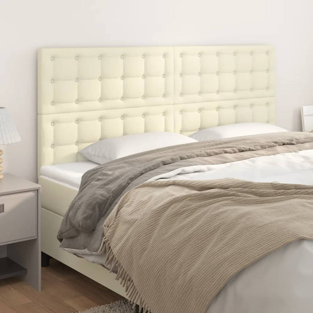 vidaXL Tête de lit crème 160x5x118/128 cm similicuir