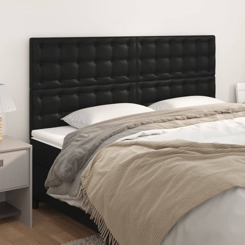 vidaXL Tête de lit Noir 180x5x118/128 cm Similicuir