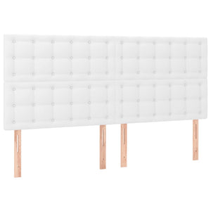 Kopfteil Weiß 180x5x118/128 cm Kunstleder