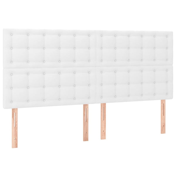 Kopfteil Weiß 180x5x118/128 cm Kunstleder
