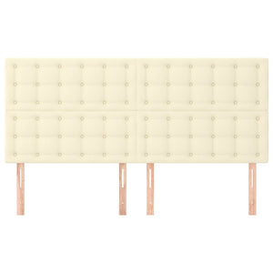 Kopfteil Creme 180x5x118/128 cm Kunstleder