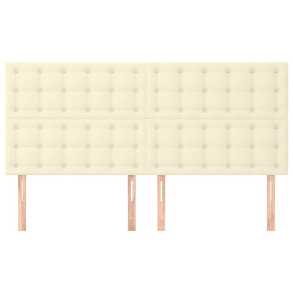 Kopfteil Creme 180x5x118/128 cm Kunstleder