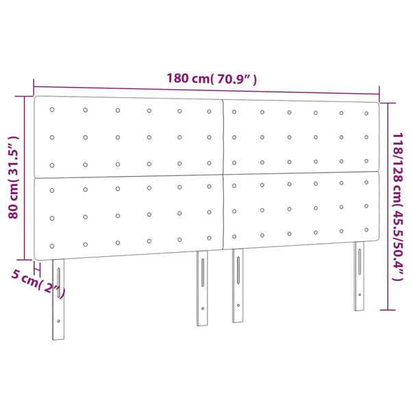 Kopfteil Creme 180x5x118/128 cm Kunstleder