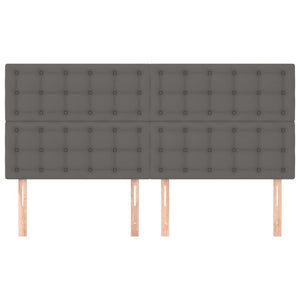 Kopfteil Grau 180x5x118/128 cm Kunstleder