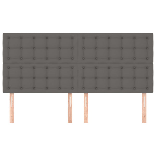 Kopfteil Grau 180x5x118/128 cm Kunstleder