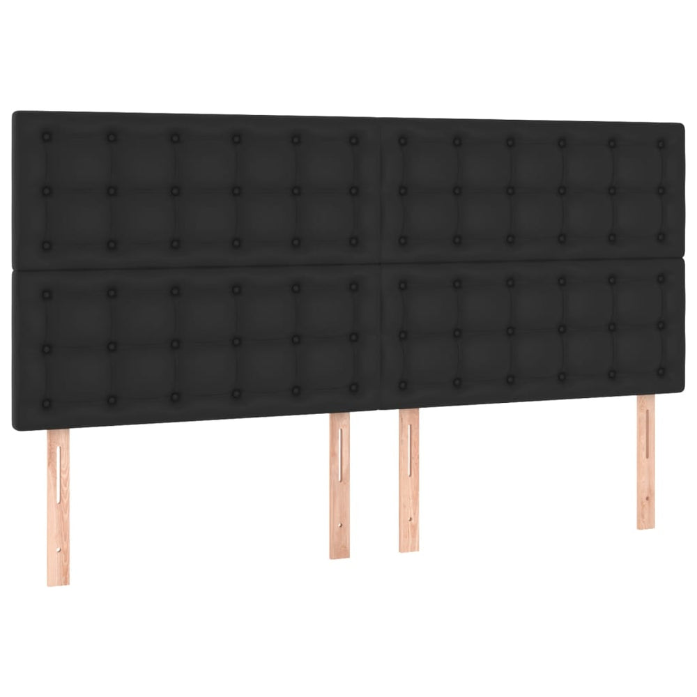 vidaXL Tête de lit Noir 200x5x118/128 cm Similicuir