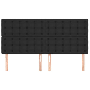 Kopfteil Schwarz 200x5x118/128 cm Kunstleder