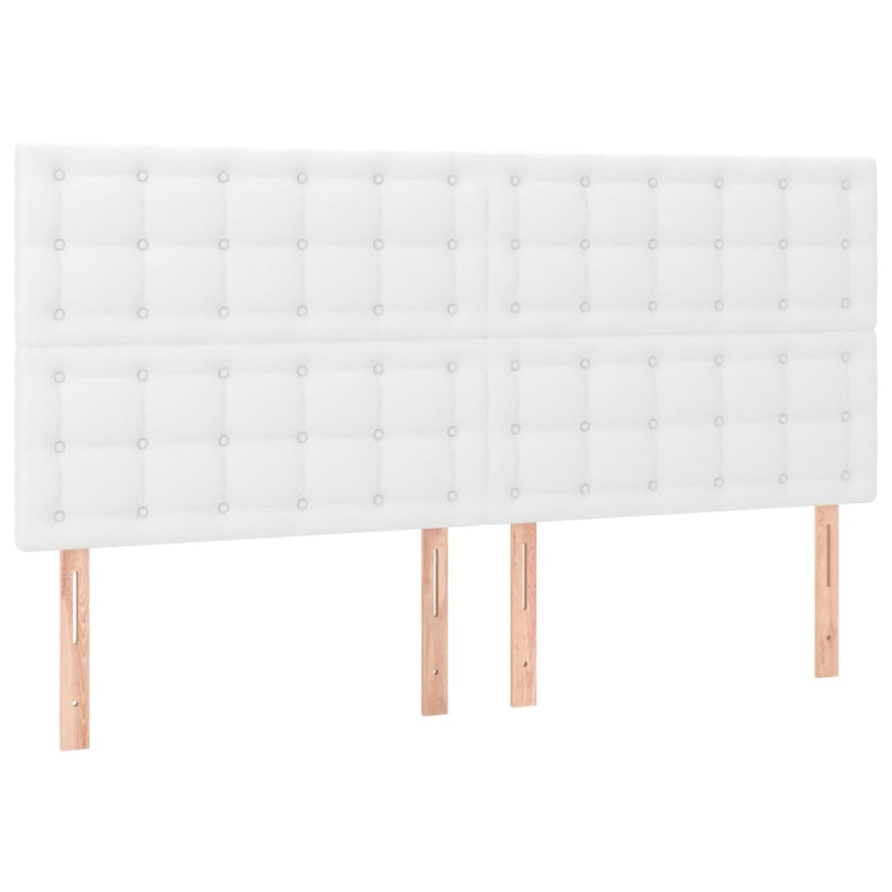 vidaXL Tête de lit Blanc 200x5x118/128 cm Similicuir