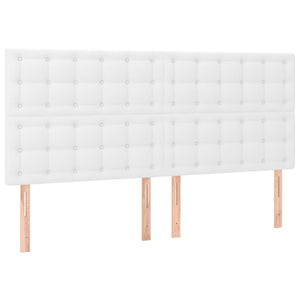 Kopfteil Weiß 200x5x118/128 cm Kunstleder