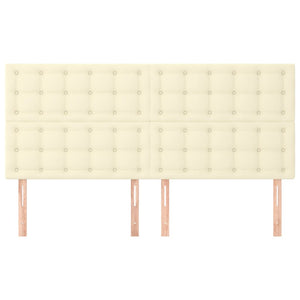 Kopfteil Creme 200x5x118/128 cm Kunstleder