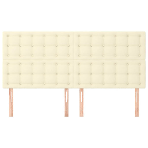 Kopfteil Creme 200x5x118/128 cm Kunstleder