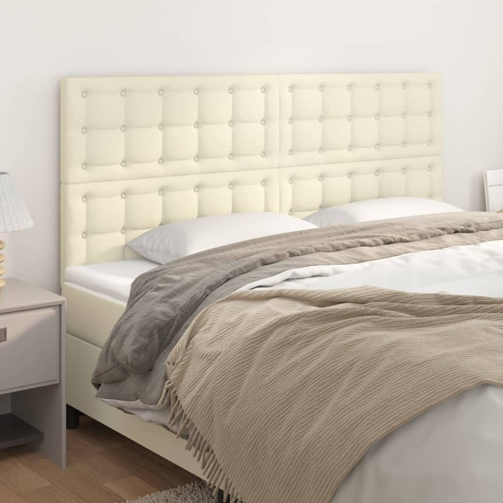 vidaXL Tête de lit crème 200x5x118/128 cm similicuir