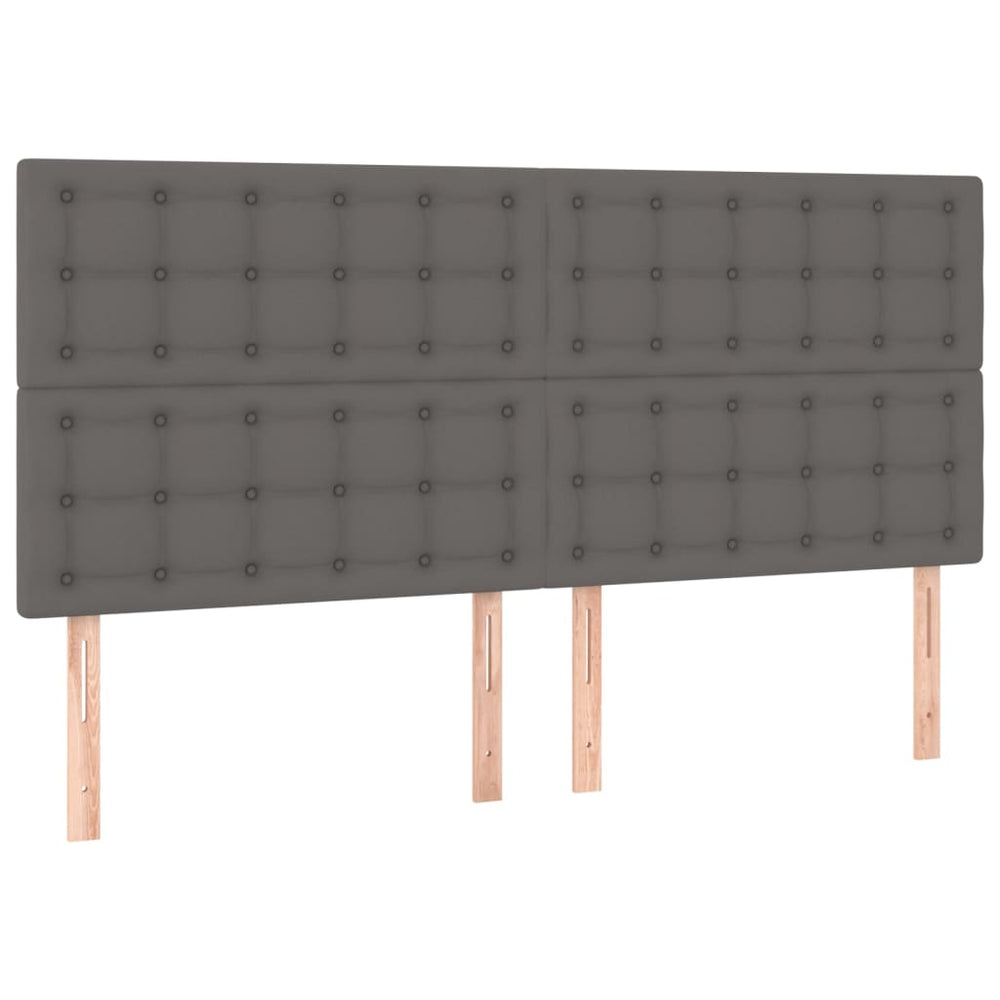 vidaXL Tête de lit gris 200x5x118/128 cm similicuir
