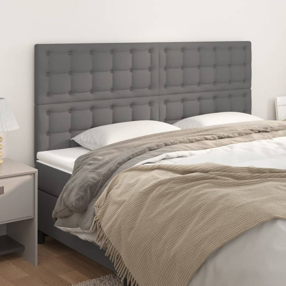 vidaXL Tête de lit gris 200x5x118/128 cm similicuir