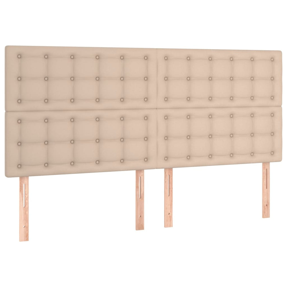 vidaXL Tête de lit Cappuccino 200x5x118/128 cm Similicuir