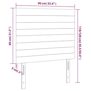 Kopfteil Blau 90x5x118/128 cm Stoff