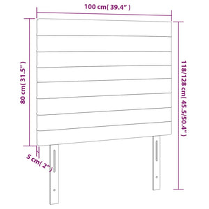 Kopfteil Schwarz 100 x 5 x 118/128 cm Stoff
