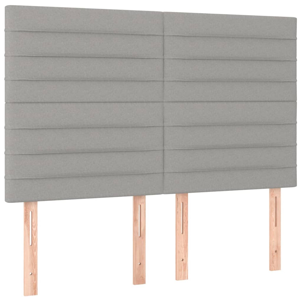vidaXL Tête de lit Gris clair 144x5x118/128 cm Tissu