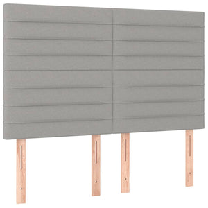 Kopfteil Hellgrau 144x5x118/128 cm Stoff