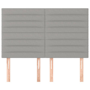 Kopfteil Hellgrau 144x5x118/128 cm Stoff