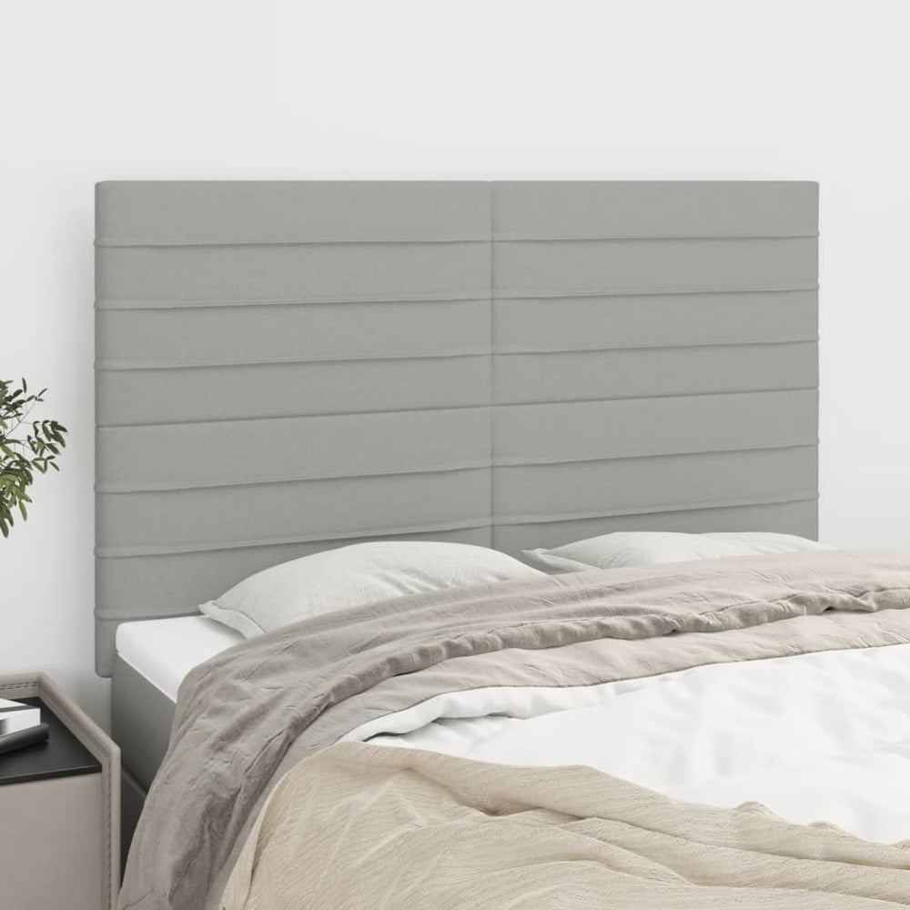vidaXL Tête de lit Gris clair 144x5x118/128 cm Tissu