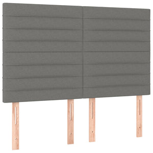 Kopfteil Dunkelgrau 144 x 5 x 118/128 cm Stoff