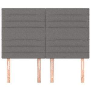 Kopfteil Dunkelgrau 144 x 5 x 118/128 cm Stoff