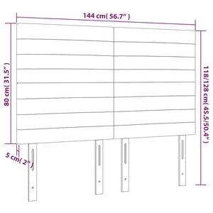 Kopfteil Dunkelgrau 144 x 5 x 118/128 cm Stoff