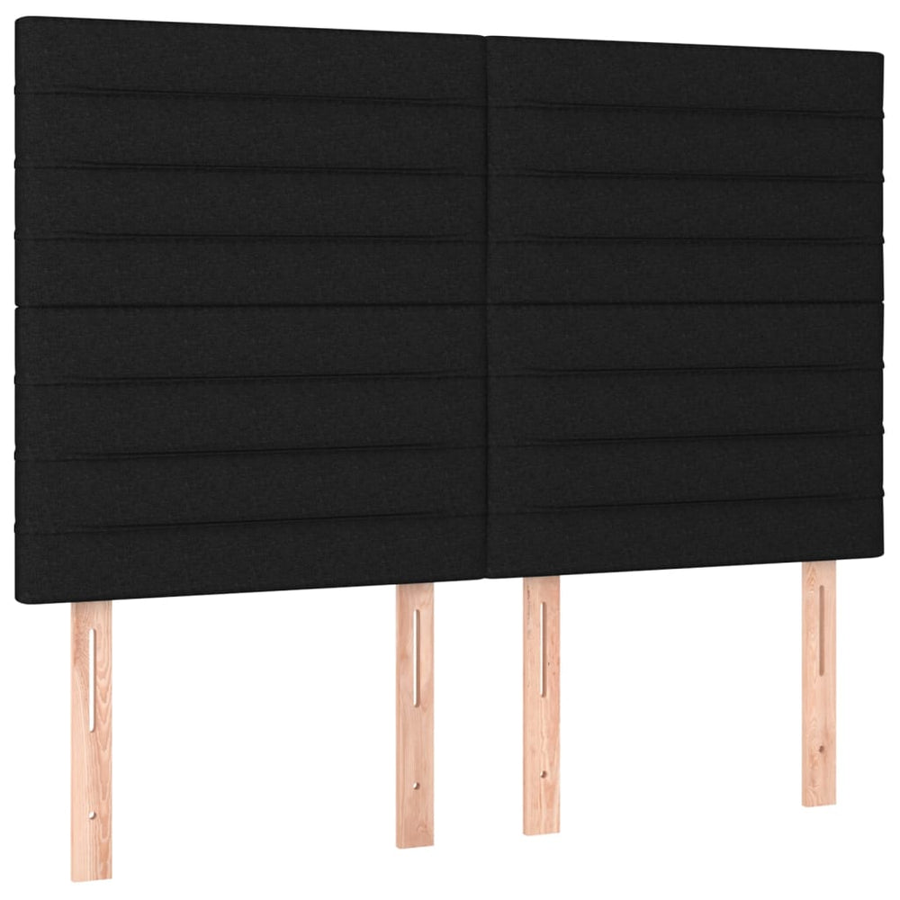 vidaXL Tête de lit Noir 144x5x118/128 cm Tissu