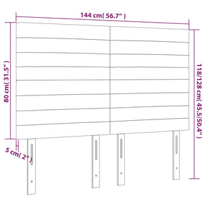 Kopfteil Schwarz 144x5x118/128 cm Stoff