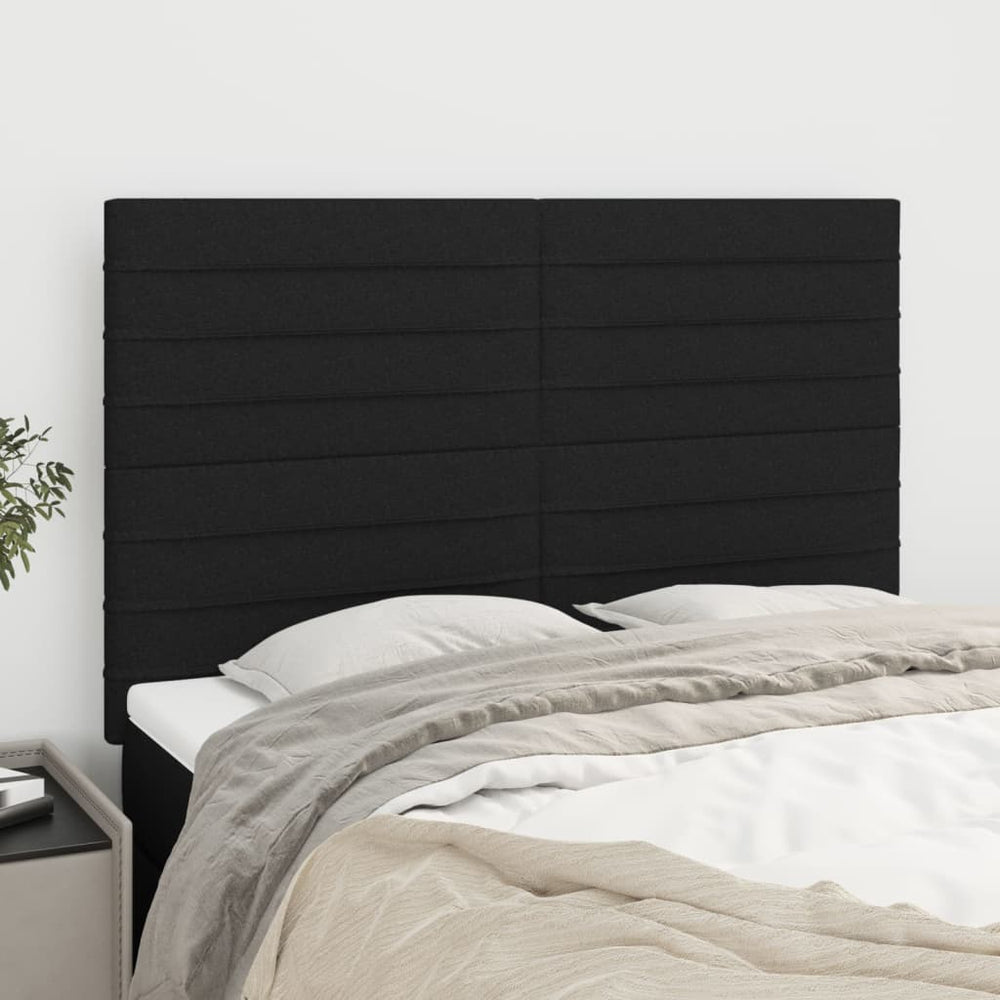 vidaXL Tête de lit Noir 144x5x118/128 cm Tissu