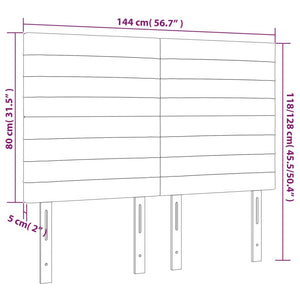 Kopfteil Dunkelbraun 144x5x118/128 cm Stoff