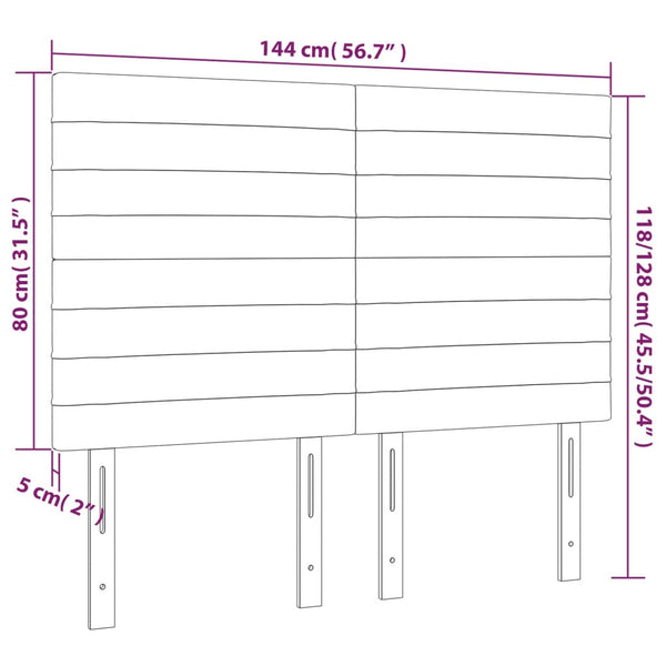 Kopfteil Dunkelbraun 144x5x118/128 cm Stoff