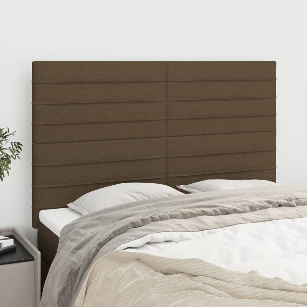 vidaXL Tête de lit Marron foncé 144x5x118/128 cm Tissu