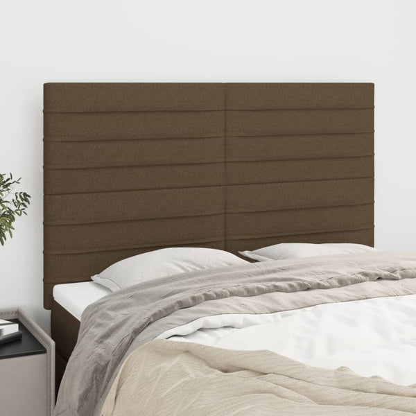 Kopfteil Dunkelbraun 144x5x118/128 cm Stoff