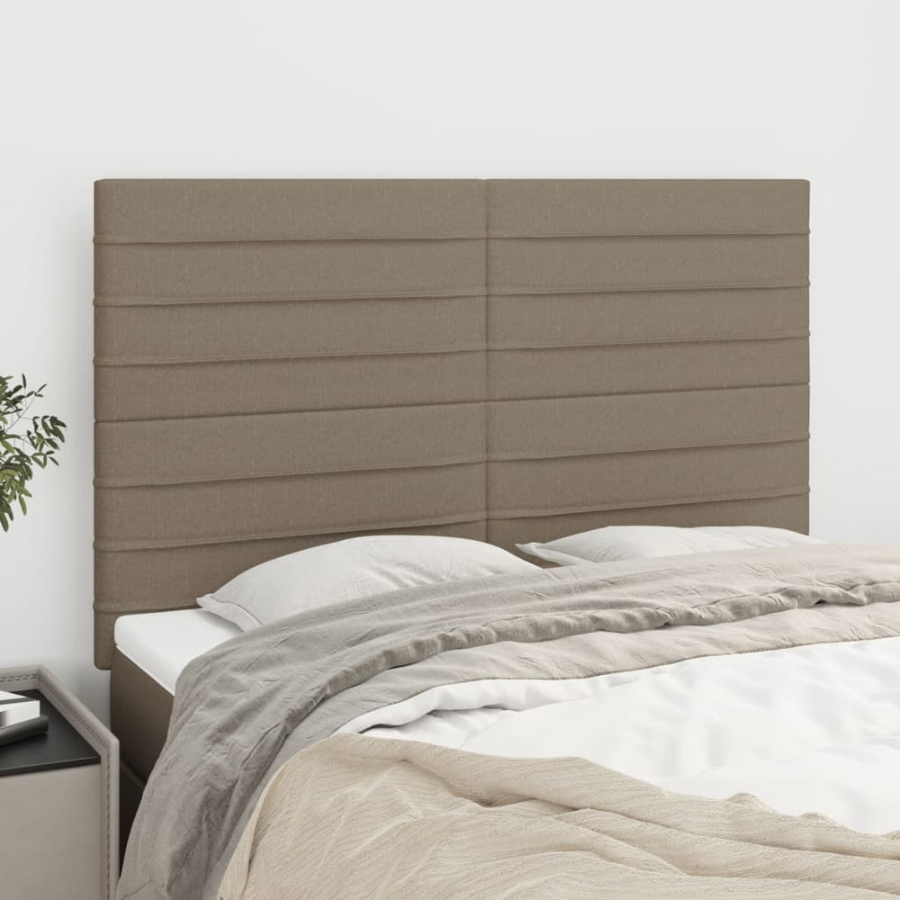 vidaXL Tête de lit taupe 144x5x118/128 cm tissu