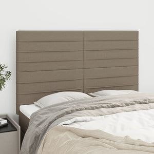 Kopfteil Taupe 144x5x118/128 cm Stoff
