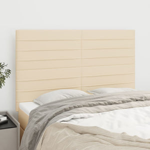 Kopfteil Creme 144x5x118/128 cm Stoff