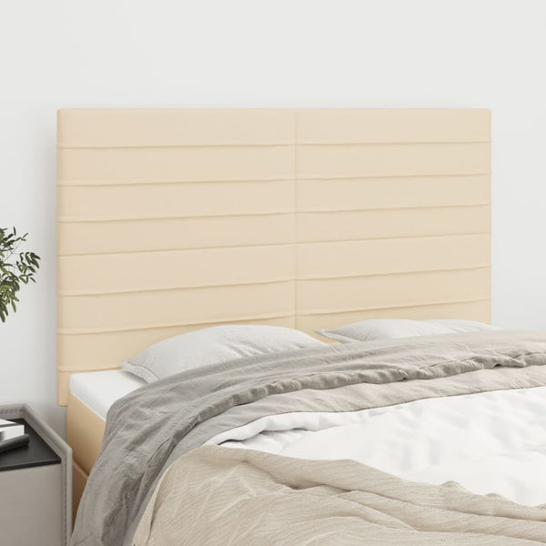 Kopfteil Creme 144x5x118/128 cm Stoff