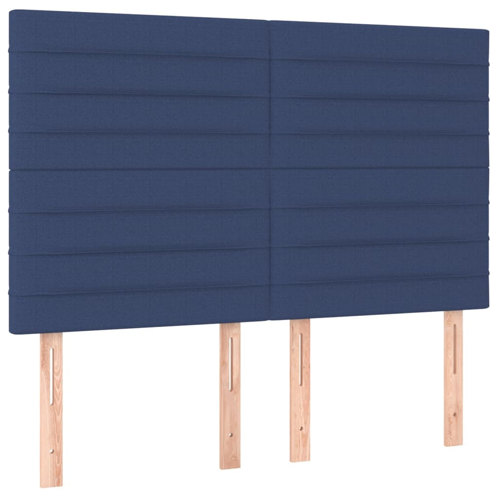 vidaXL Tête de lit bleue 144x5x118/128 cm Tissu